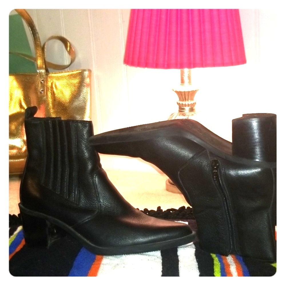 Black Ankle Booties Boots Size 8